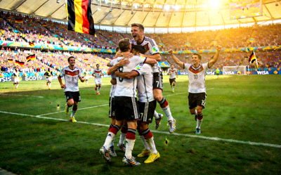 2014世界杯决赛经典瞬间 - 德国队庆祝进球